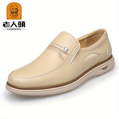 LAORENTOU Men's Leather Loafer Shoes Lightweight Non Slip Casual Shoes