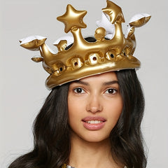 Inflatable Crown Birthday Party Decorations Hat Headwear Queen Headband