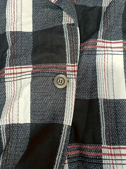  Plaid Print Long Sleeve Blazer