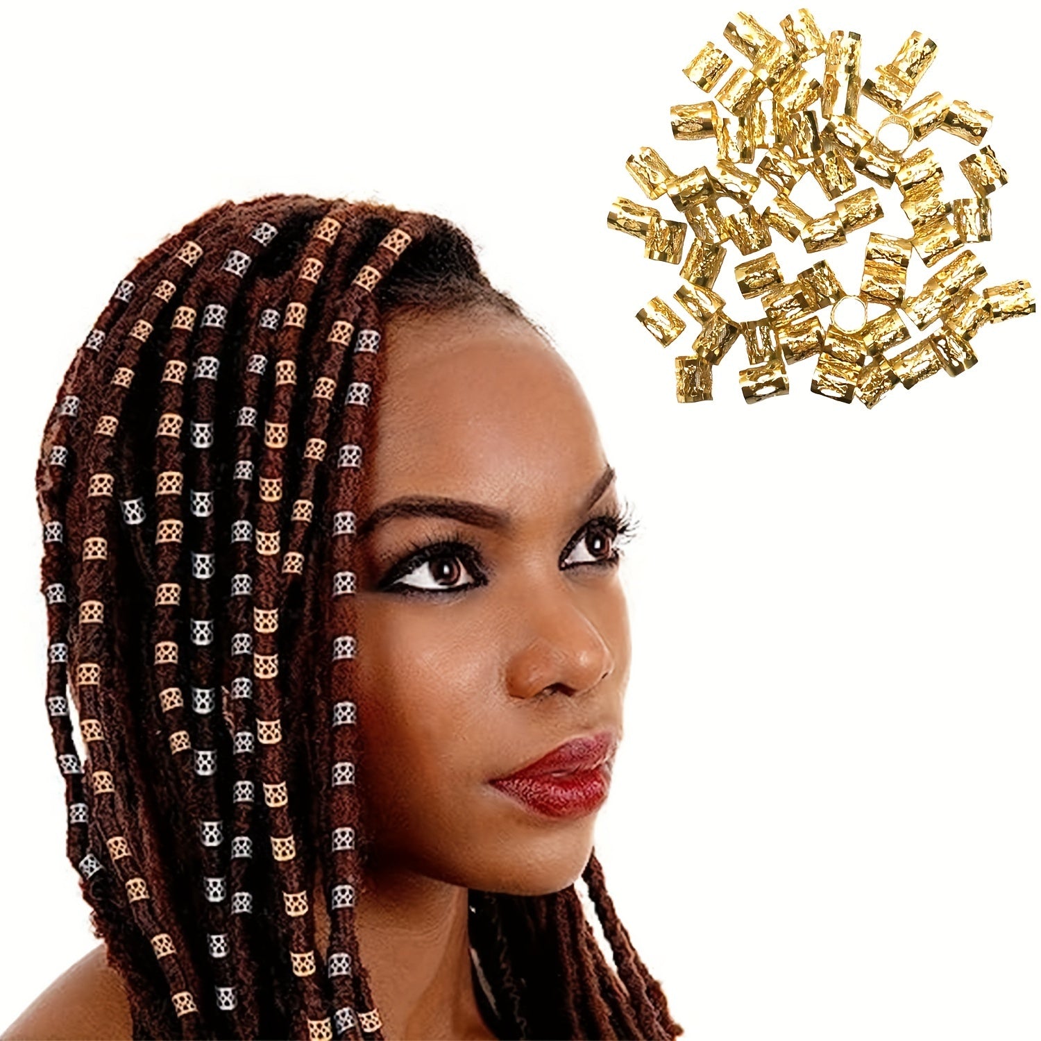 Colorful Dreadlock Hair Ring Metal Hair Styling Accessories