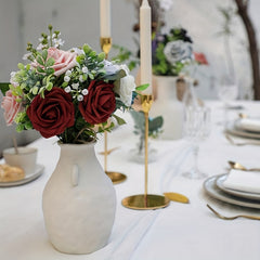 25pcs Real Touch Burgundy Rose Arrangement for Home Wedding Office Cafe Decor
