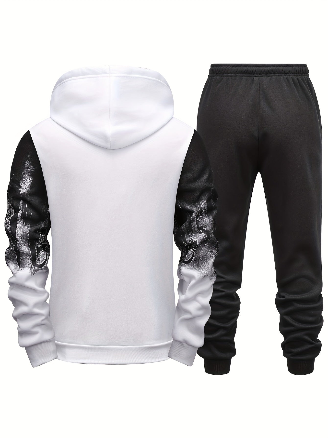Gradient Print Men's 2pcs Outfit: Hoodie & Sports Trousers