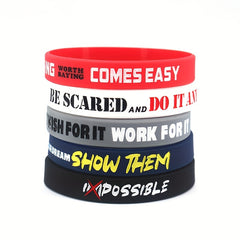 5pcs Waterproof Inspirational Silicone Bracelets