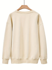 Halloween Print Sweatshirt Long Sleeve Crew Neck Sweatshirt