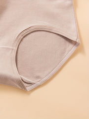 4pcs High Waist Stretchy Panties Breathable Solid Briefs