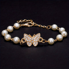 Y2K Faux Pearls Beaded Chain Bracelet for Women