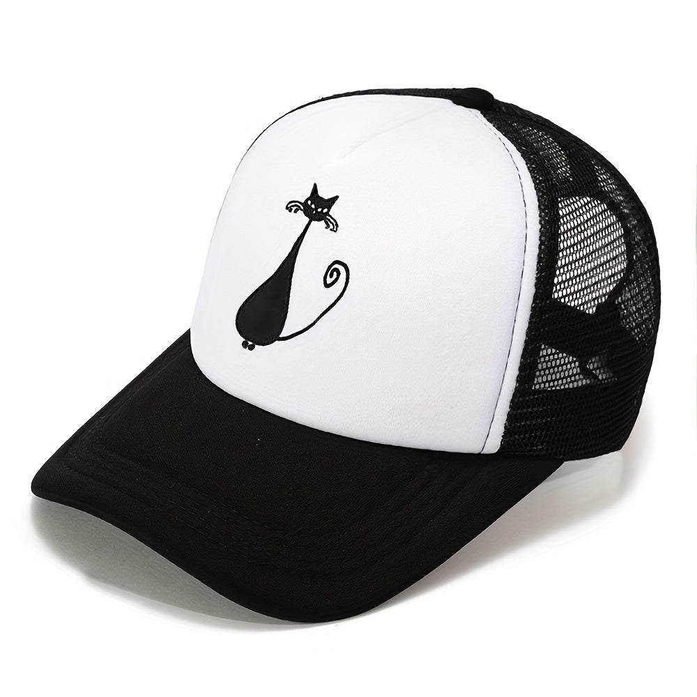Cat Print Outdoor Sunshade Breathable Baseball Cap
