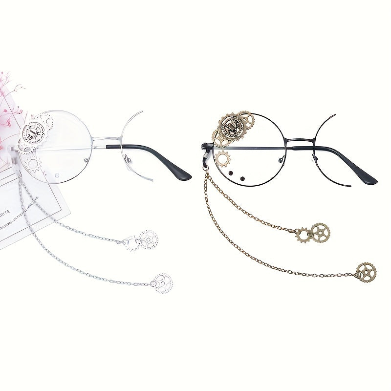 Steampunk Gear Decorative Glasses Retro Gothic Metal Frame