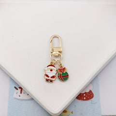 Christmas Elk Santa Keychain Car Pendant Gift Zipper Bag Ornament Key Chain
