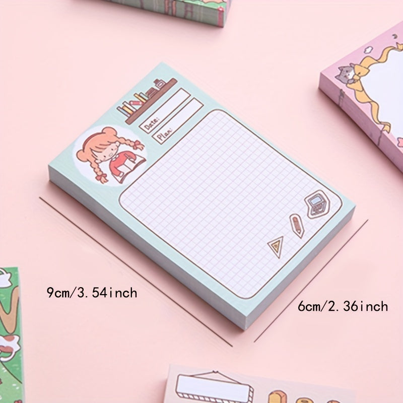 Girl Memo Pads Cartoon Message Paper