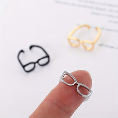Adjustable Glass Ring 14k Plated Couple Ring