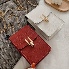 Crocodile Embossed Cell Phone Bag Mini Crossbody Purse