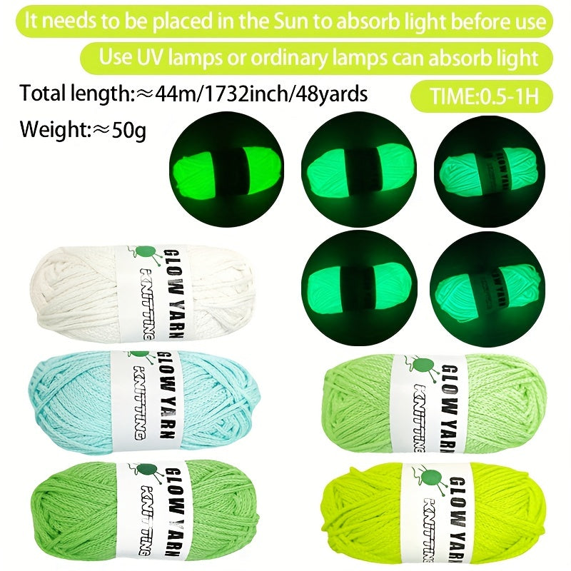 Glow in the Dark Round Strand Yarn - DIY Knitting & Crochet Halloween Decor