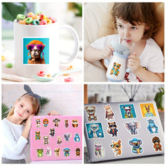 50pcs Cartoon Animal Waterproof Vinyl Stickers for Laptop Skateboard