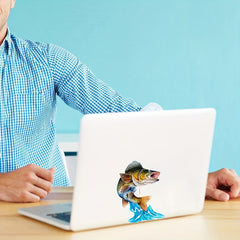 Jumping Bass Trout 3D Fish Art Decal Car Sticker