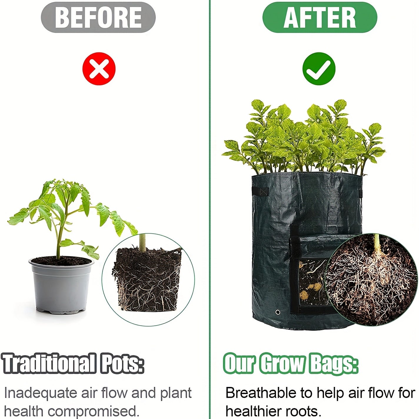 PE Garden Planting Bag for Potato Tomato Strawberry Carrot