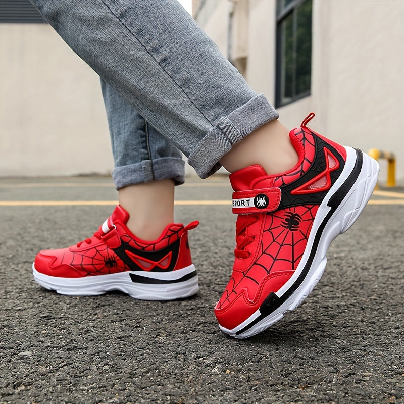 Boy's Running Shoes Hook Loop Fastener Comfy Breathable Sneakers