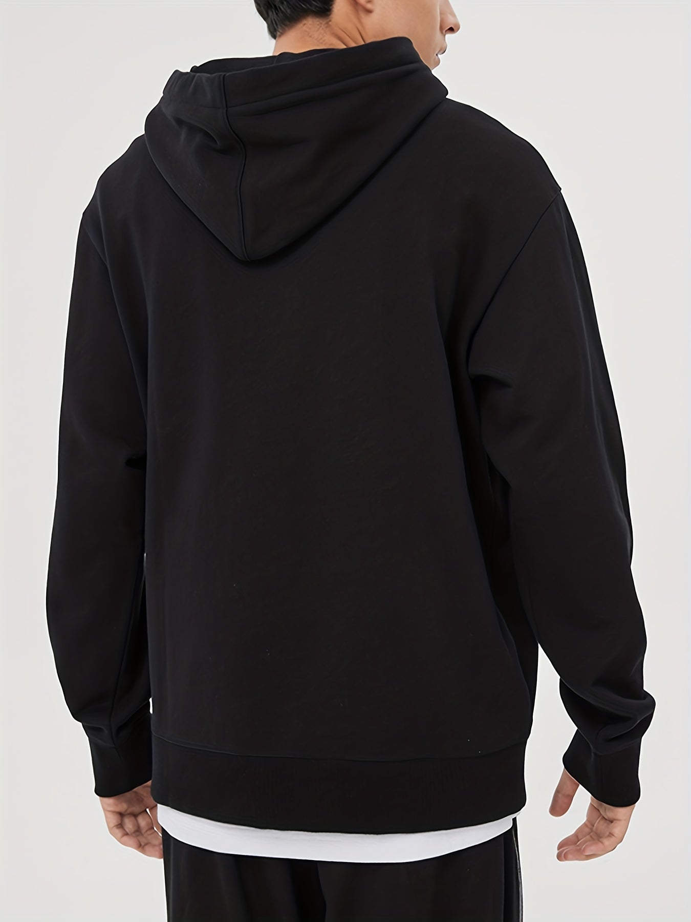 Teddy Bear Print Hoodie Men's Casual Pullover Hooded Sweatshirt