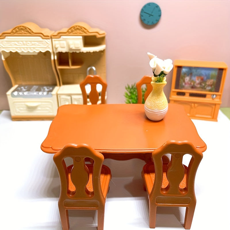Mini Dining Table Play House Furniture Set