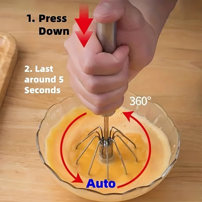 Hand Push Semi Automatic Egg Beater Mixer Whisk