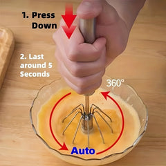 Hand Push Semi Automatic Egg Beater Mixer Whisk