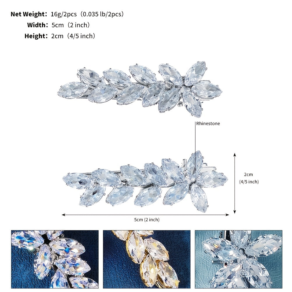 Zircon Leaf Rhinestone Hairclip Party Favor Decorations Hair Accessories