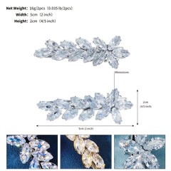 Zircon Leaf Rhinestone Hairclip Party Favor Decorations Hair Accessories