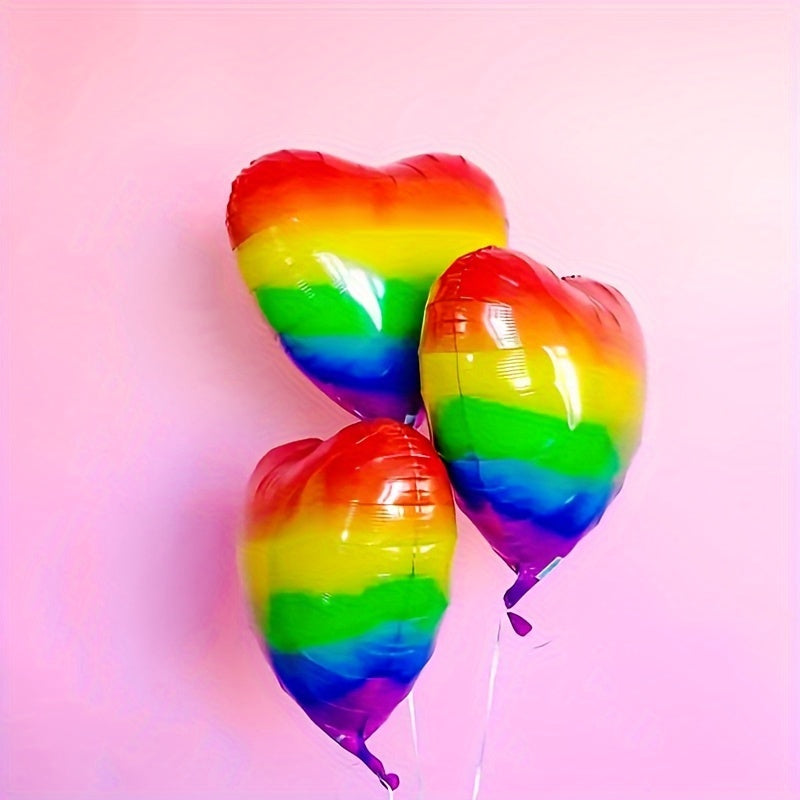 Colorful Rainbow Heart Balloons for Christmas Party