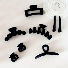 8pcs Acrylic Frosted Hair Claw Solid Shark Claw Hair Accessories