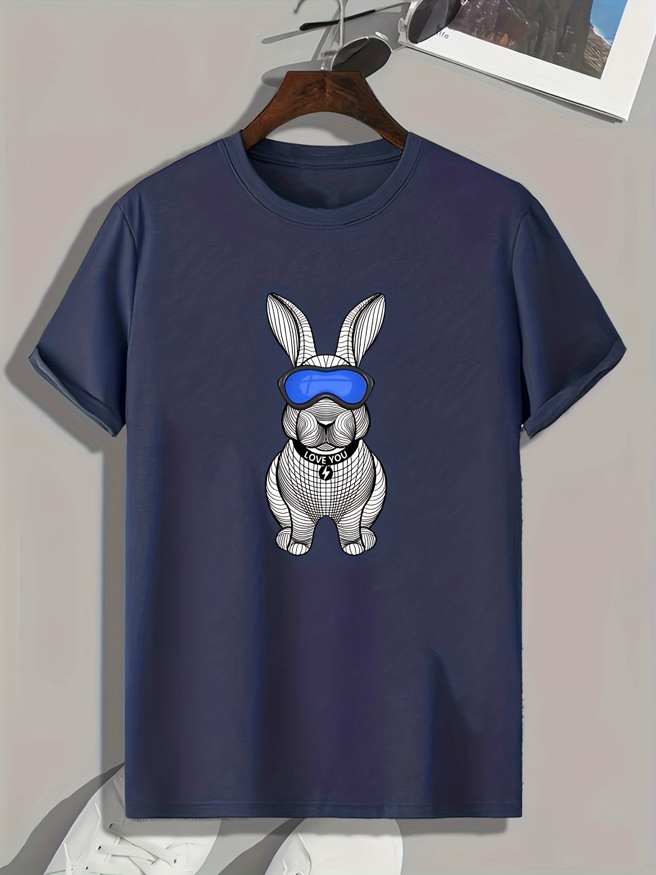 Rabbit Print Men's Graphic T shirt Summer Casual Tees