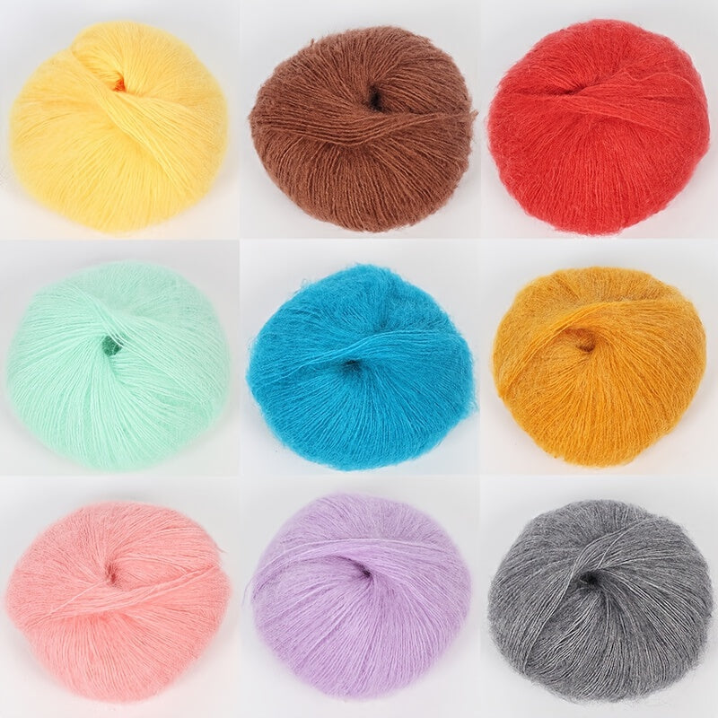 Soft Mohair Yarn for DIY Shawl Scarf Hat