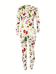 Christmas Print Lounge Jumpsuit Women's Loungewear