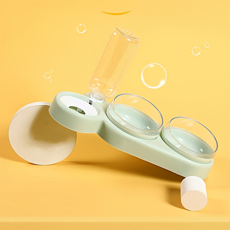 Raised Pet Bowls with Automatic Water Bottle for Dogs and Cats