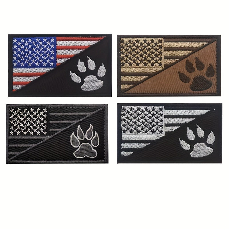 USA Flag Embroidered Dog Patch - Tactical Hook & Loop Fastener