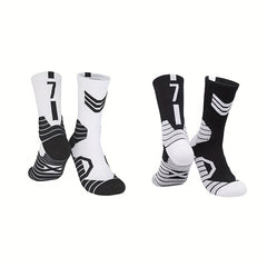 2 Pairs Teenager's Mid Crew Sport Socks Sweat-absorbing Breathable Socks