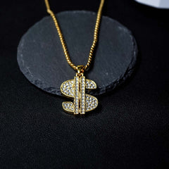 Golden Men's Alloy Hip Hop Cuban Chain
