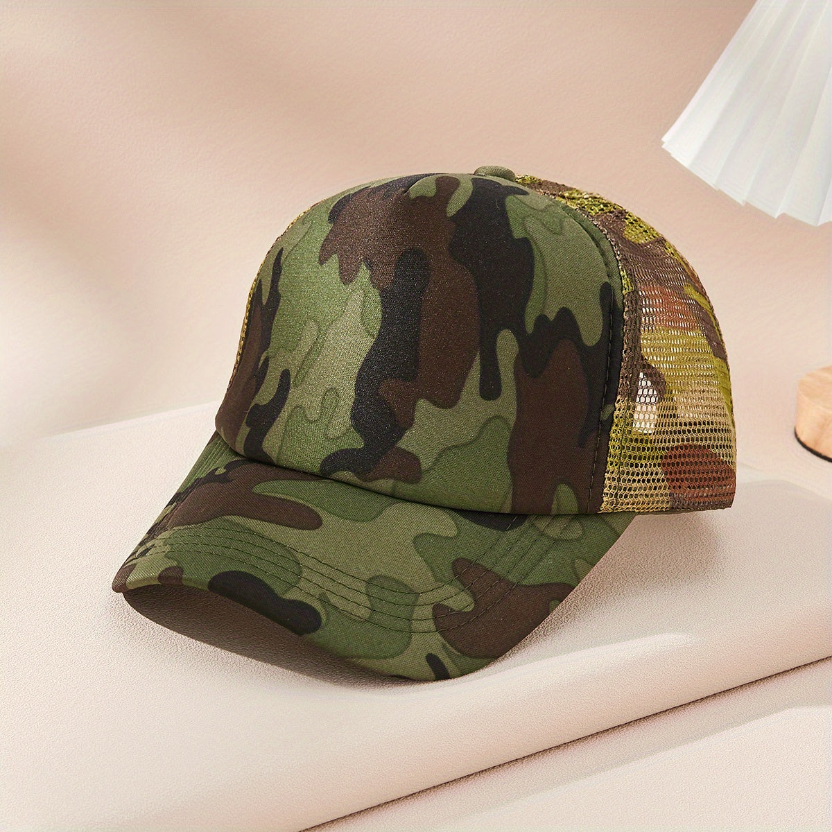 Summer Mesh Camo Trucker Hat Outdoor Baseball Cap