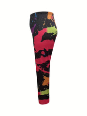  Splash Painting Print High Rise Skinny Trousers
