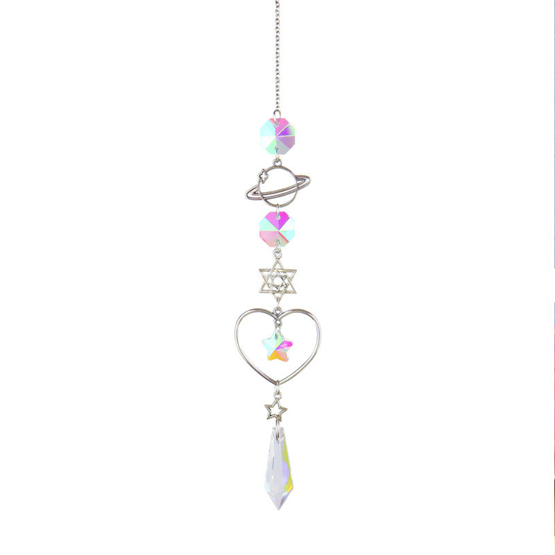 Bird Crystal Pendant Moon Sun Catcher Wind Chime Garden Decor