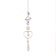 Bird Crystal Pendant Moon Sun Catcher Wind Chime Garden Decor