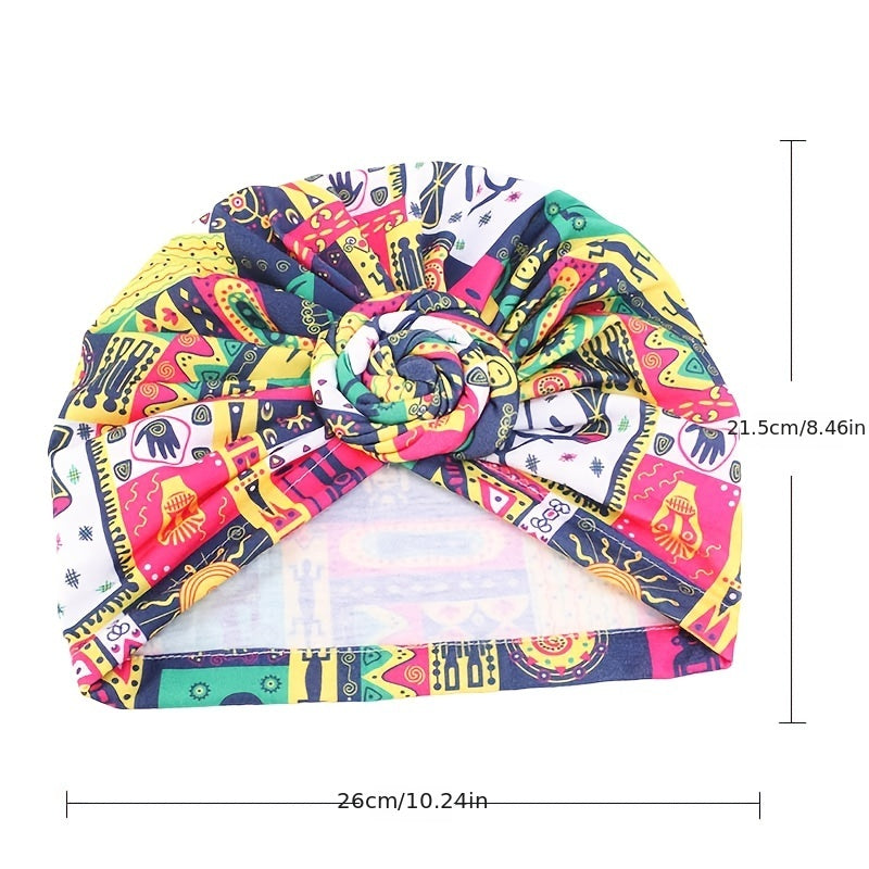 Swirl Knotted Turban Cap Elastic Hair Bonnets Women's Hat Night Cap