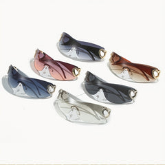 Y2K Wrap Around Sunglasses Gradient Lens Heart Hinge UV400