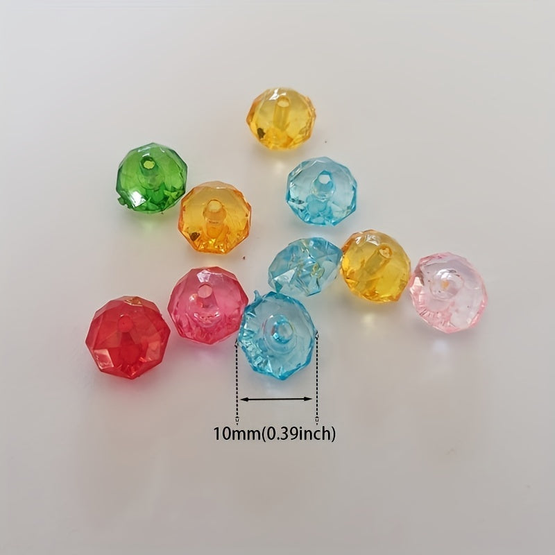 10mm Transparent Faceted Acrylic Beads for DIY Bracelet