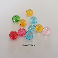 10mm Transparent Faceted Acrylic Beads for DIY Bracelet