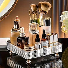 Cosmetic Storage Rack Desktop Bathroom Tray Makeup Organizer