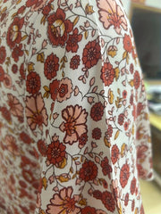  Ditsy Floral Print Long Sleeve V Neck Dress