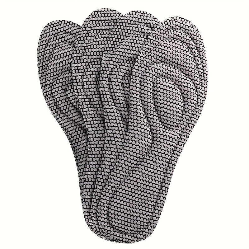 1 Pair 5D Grey Sports Insoles Memory Foam Orthopedic Anti Odor High Elastic