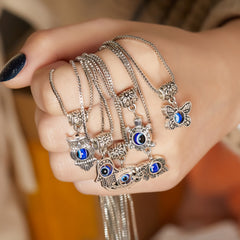 Eye Pendant Necklace Evil Eye Necklace Metal Chains Necklace