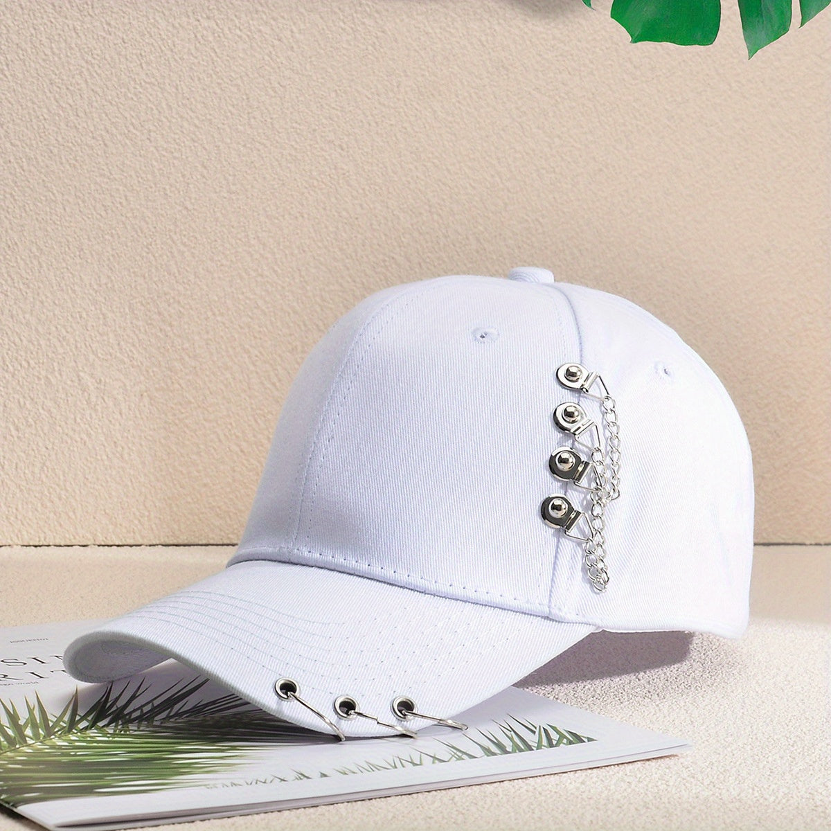Ring Chain Decor Baseball Cap Kpop Couple Casual Sun Hat Unisex Dad Hats