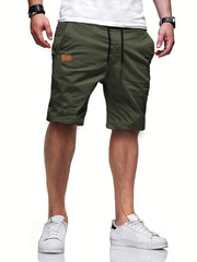 Men's Cargo Short Pants Drawstring Solid Loose Work Shorts